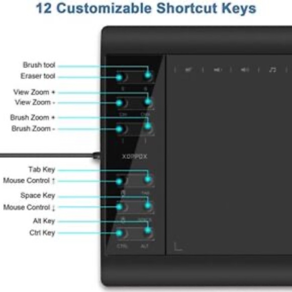 Graphics Drawing Tablet 10x6 Inch Large Active Area 8192 Levels - Picture 3 of 7